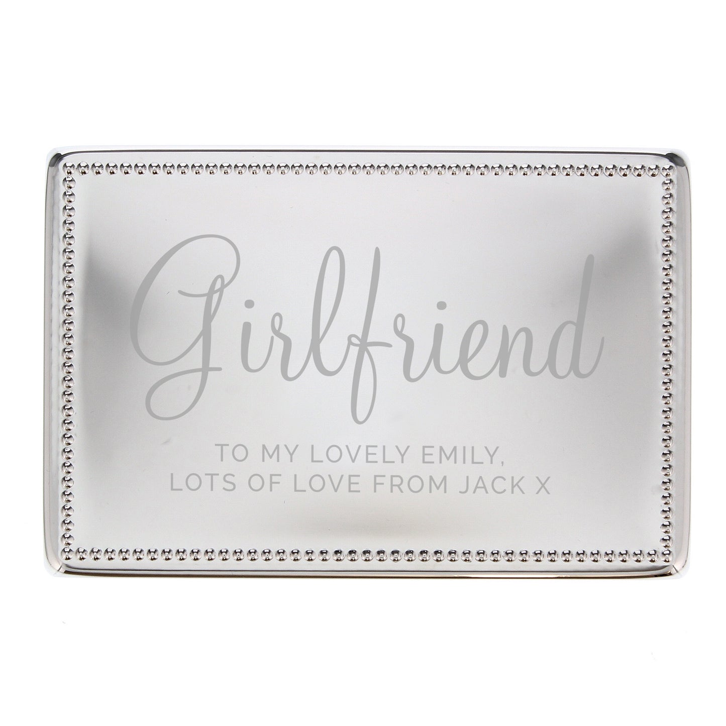 Personalised Rectangular Jewellery Box (Name AND Message)