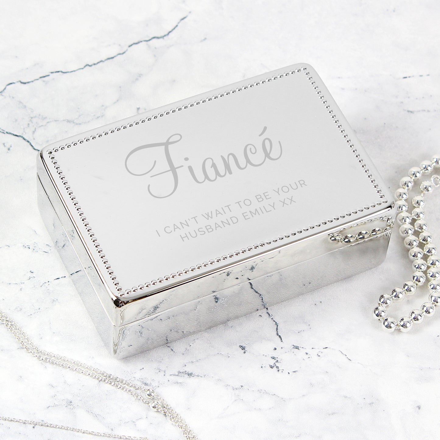 Personalised Rectangular Jewellery Box (Name AND Message)