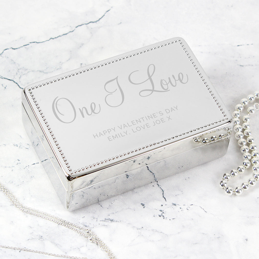 Personalised Rectangular Jewellery Box (Name AND Message)