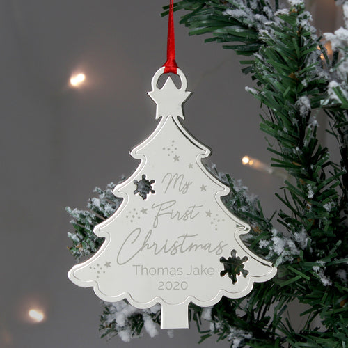 Personalised 'My 1st Christmas' Tree Metal Decoration