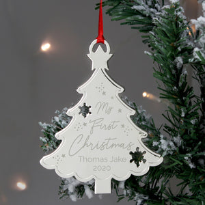 Personalised 'My 1st Christmas' Tree Metal Decoration