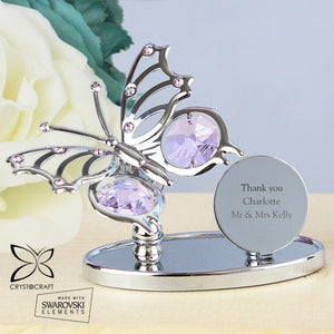 Personalised Silver Plated Crystocraft Butterfly Ornament