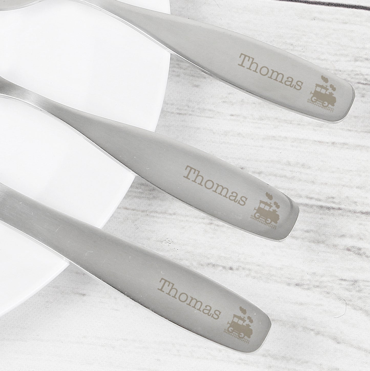 Personalised Three Piece Train Cutlery Set for Children