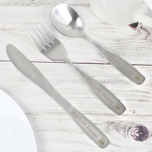 Personalised Three Piece Train Cutlery Set for Children