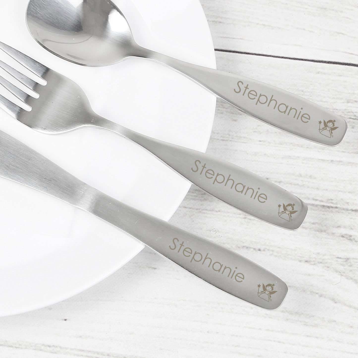 Personalised Three Piece Fairy Cutlery Set for Children