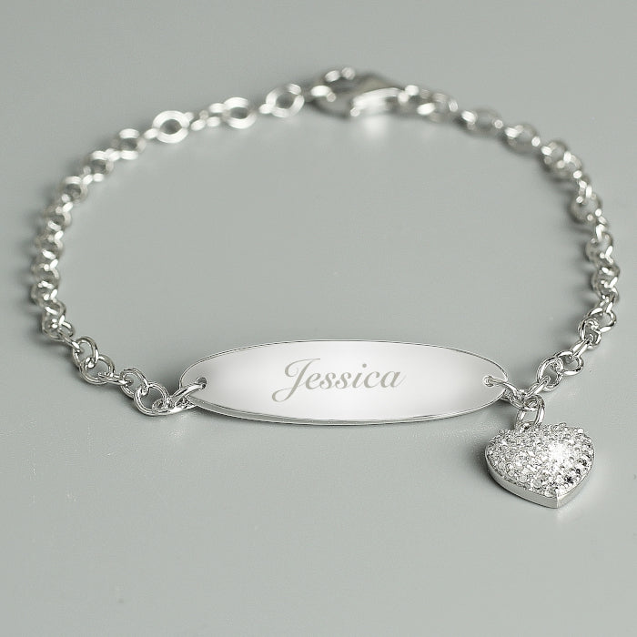 Personalised Children's Sterling Silver and Cubic Zirconia Bracelet