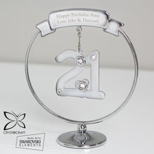 Personalised Crystocraft 21st Birthday Celebration Ornament