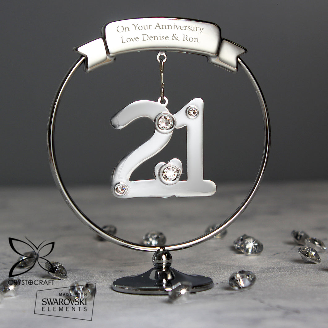 Personalised Crystocraft 21st Birthday Celebration Ornament