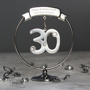 Personalised Crystocraft 30th Birthday or Anniversary Celebration Ornament