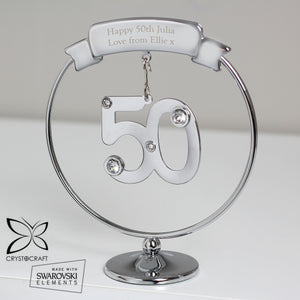 Personalised Crystocraft 50th Birthday or Anniversary Celebration Ornament