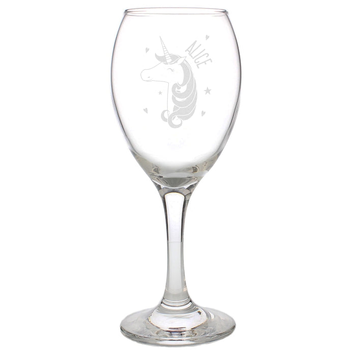 Personalised Unicorn Engraved Wine Glass