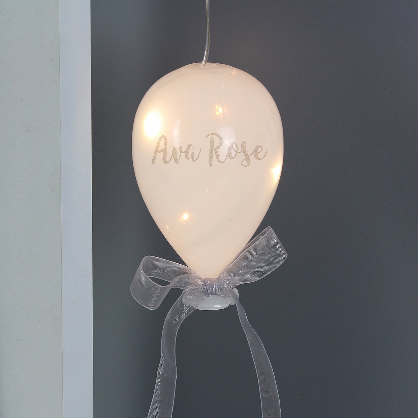 Personalised (NAME) LED Glass Balloon - Lovely Nightlight option