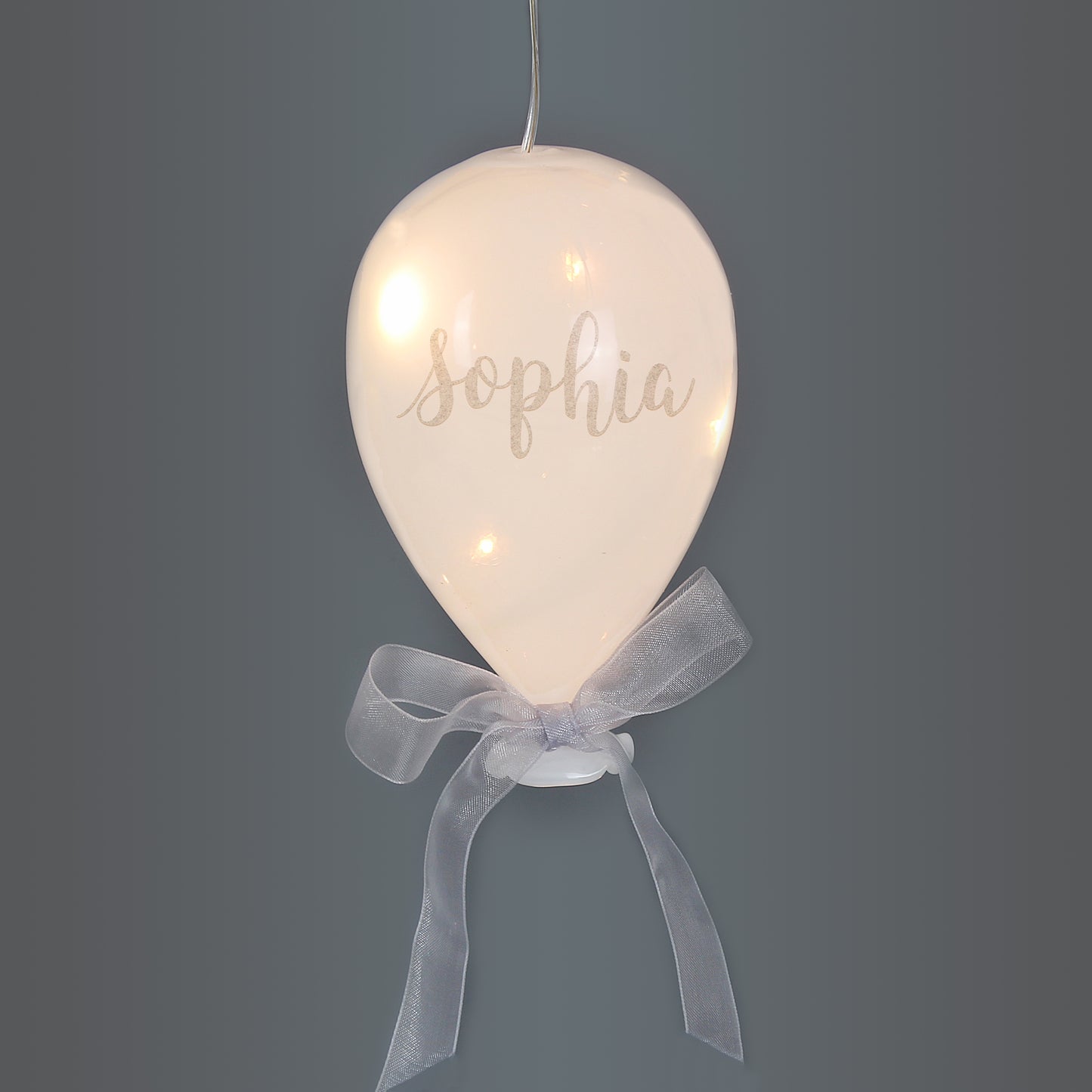 Personalised (NAME) LED Glass Balloon - Lovely Nightlight option