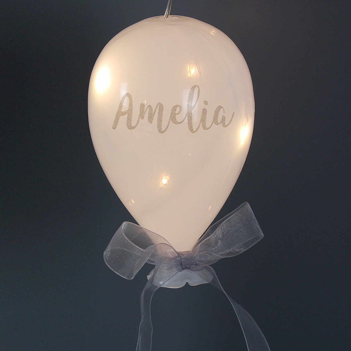 Personalised (NAME) LED Glass Balloon - Lovely Nightlight option