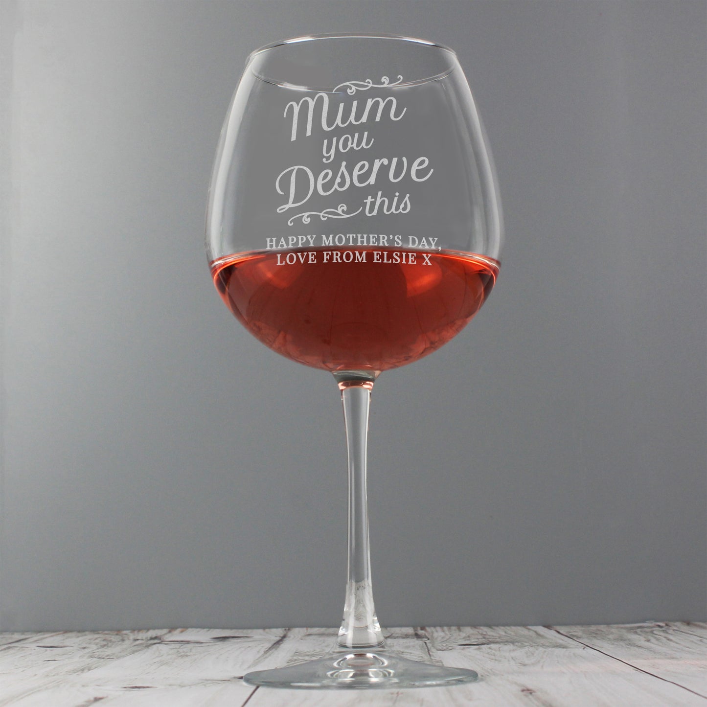 Personalised 'Mum You Deserve This' (Gin Balloon) Glass