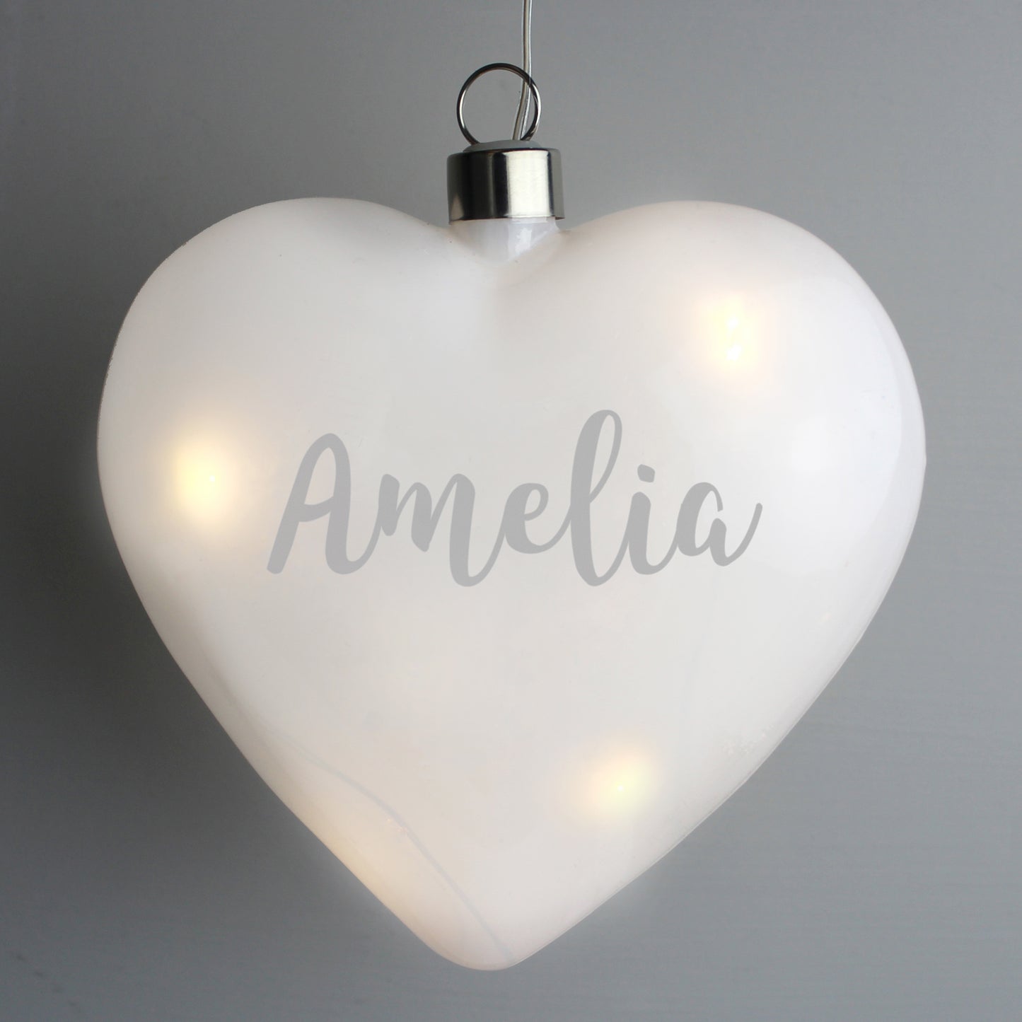 Personalised LED Hanging Glass Heart