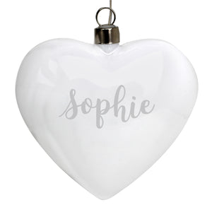 Personalised LED Hanging Glass Heart
