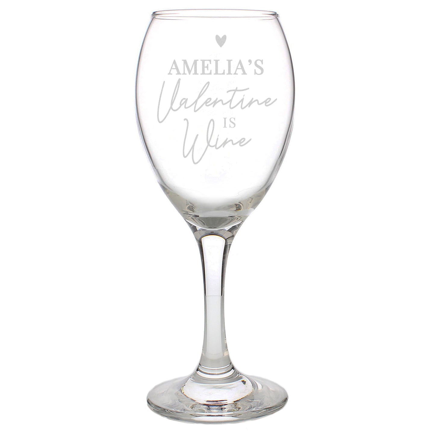 Personalised 'Wine Is My Valentine' Wine Glass