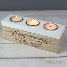 Personalised 'In Loving Memory' Triple Tealight Remembrance Box