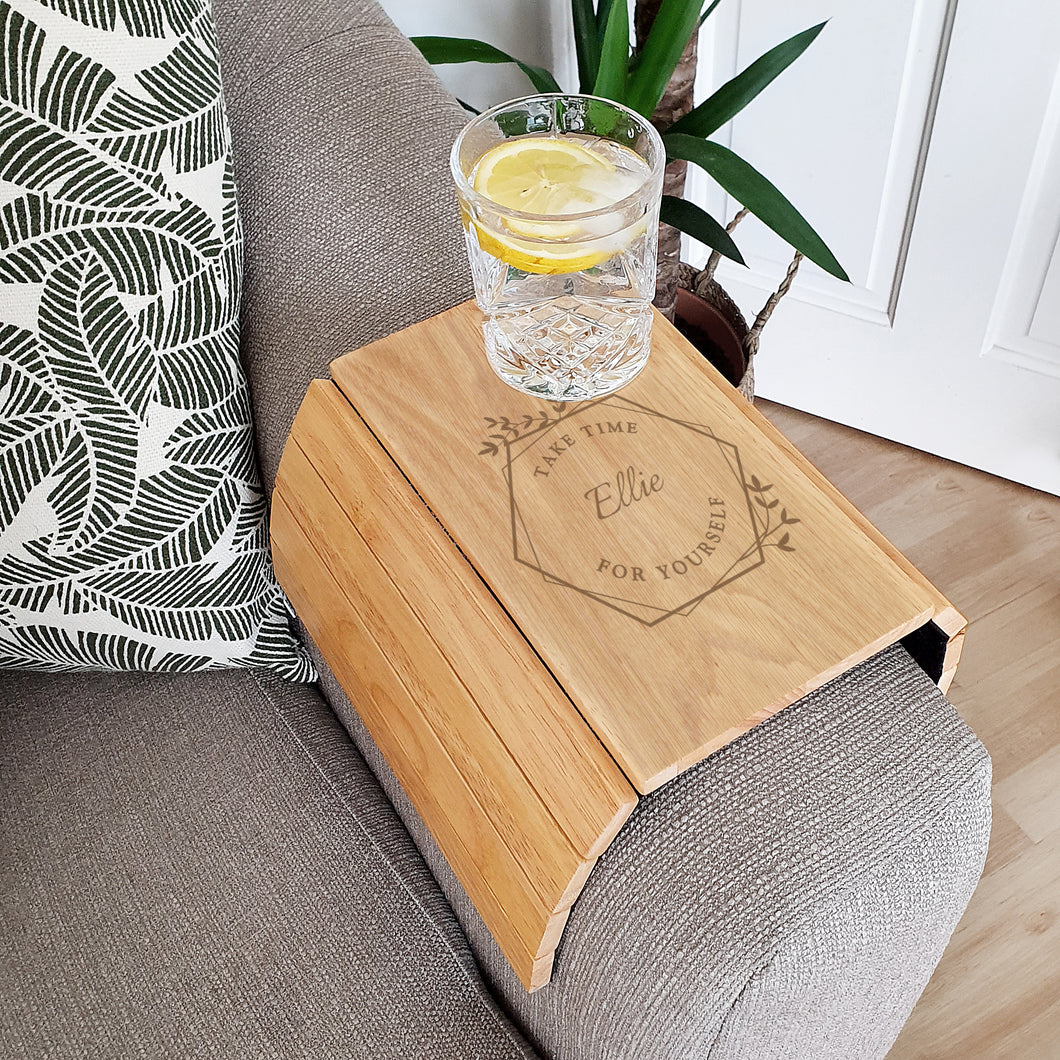 'Take Time for Yourself' Wooden Sofa Tray