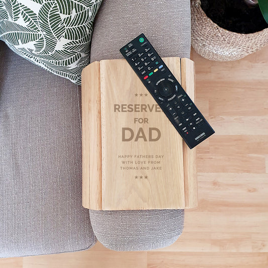 Personalised 'Reserved For' Wooden Sofa Tray