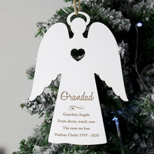 Personalised Wooden Memorial Angel Christmas Tree Decoration