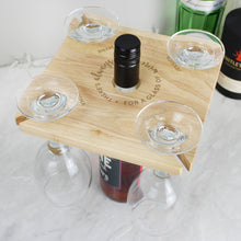 Personalised 'Time For a Glass of Wine' Wine Glass Holder (4) & Bottle Butler