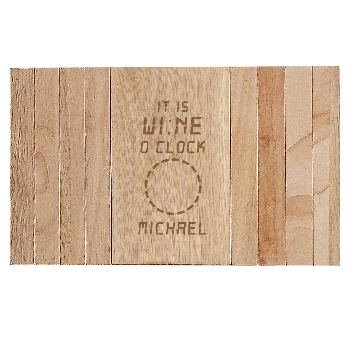 Personalised 'It Is Wine O'Clock' Wooden Sofa Tray