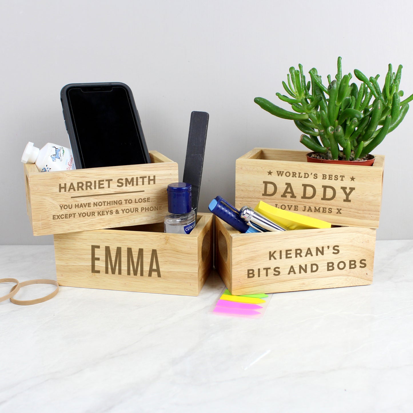 Personalised Mini Wooden Crate - Name Only