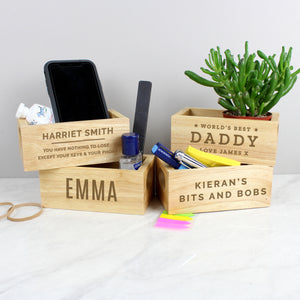 Personalised Mini Wooden Crate - Any Message
