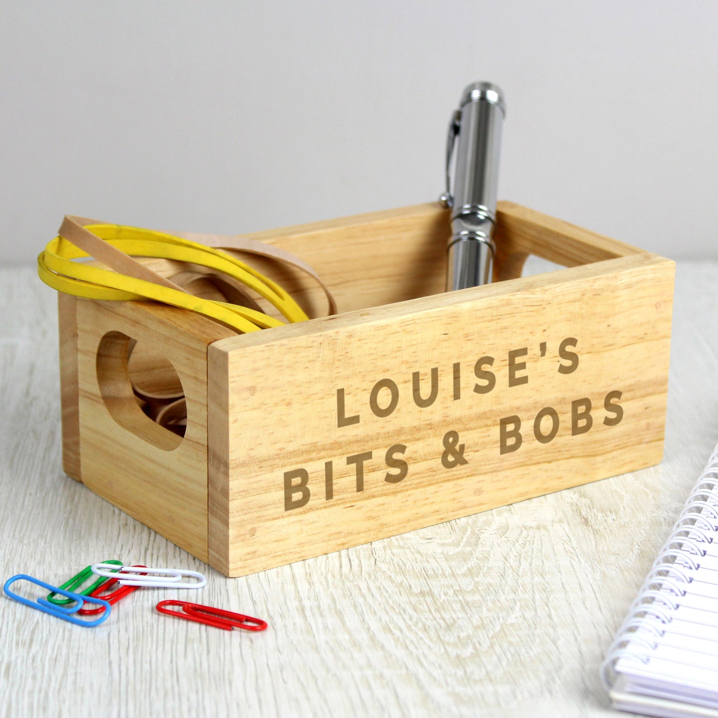 Personalised 'Bits & Bobs' Mini Wooden Crate