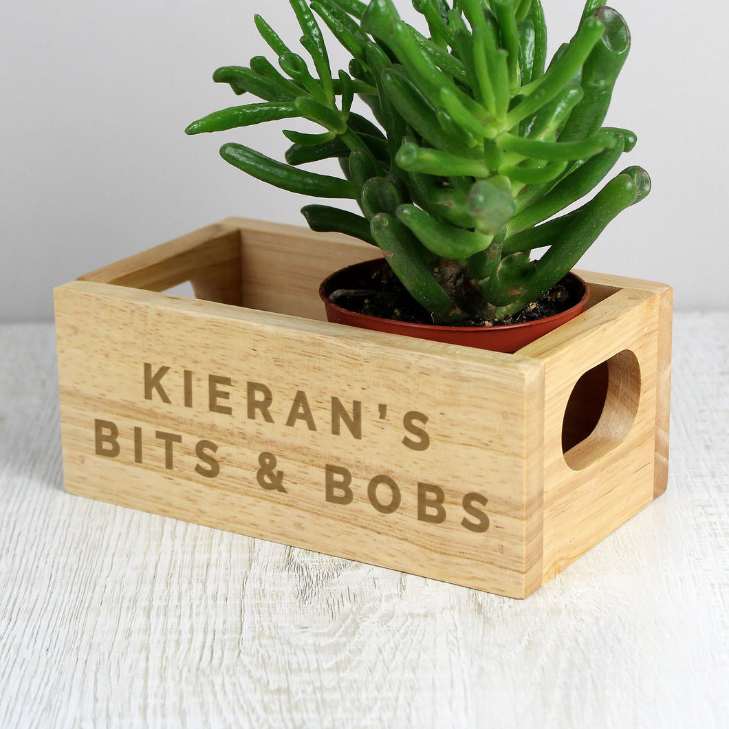 Personalised 'Bits & Bobs' Mini Wooden Crate