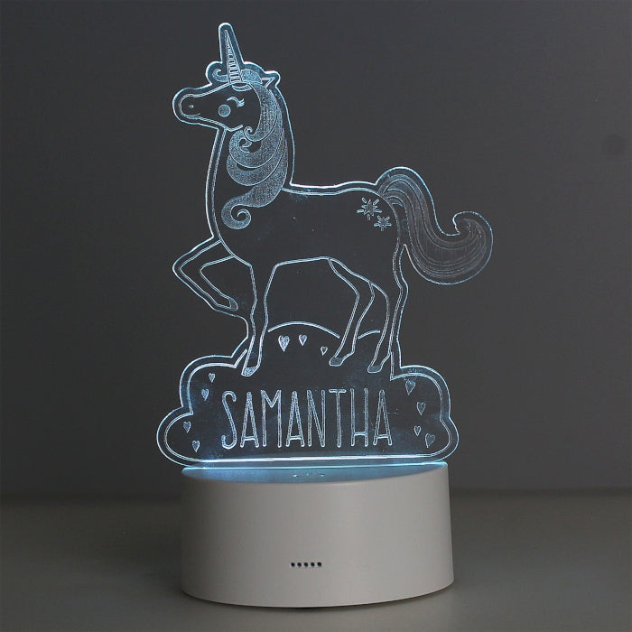 Personalised Unicorn LED Colour Changing Night Light