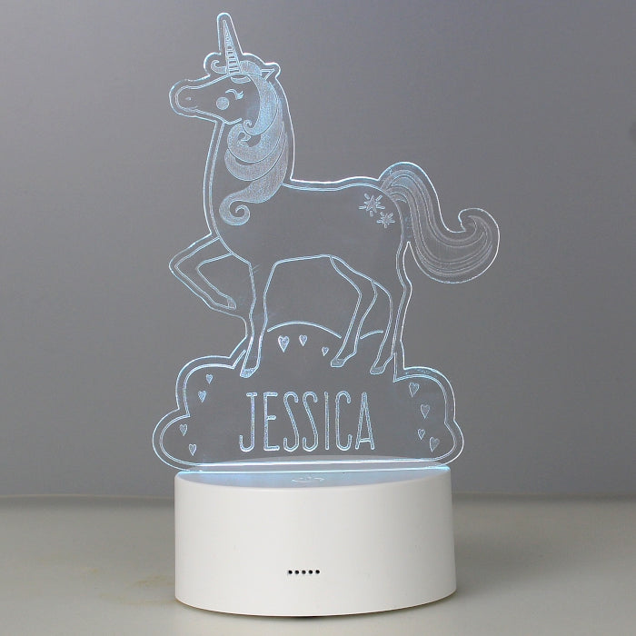 Personalised Unicorn LED Colour Changing Night Light