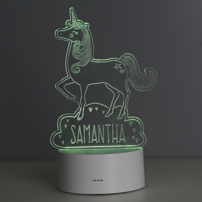 Personalised Unicorn LED Colour Changing Night Light