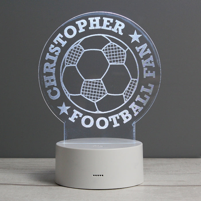 Personalised Football LED Colour Changing Night Light