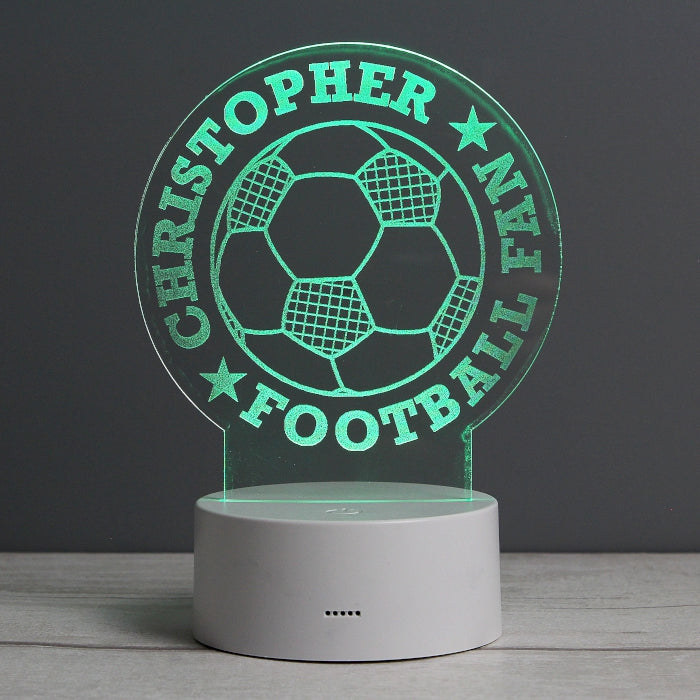 Personalised Football LED Colour Changing Night Light