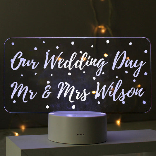 Personalised 'Any Message' Pokka Dot LED Colour Changing Light