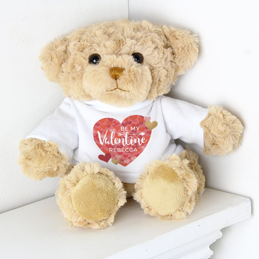 Personalised Valentine's Day Confetti Hearts Teddy