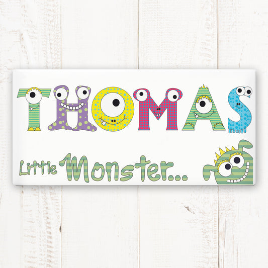 Personalised Little Monster Door Plaque