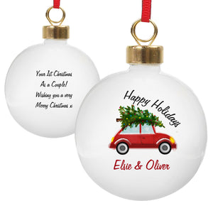 Personalised 'Driving Home For Christmas' Bauble