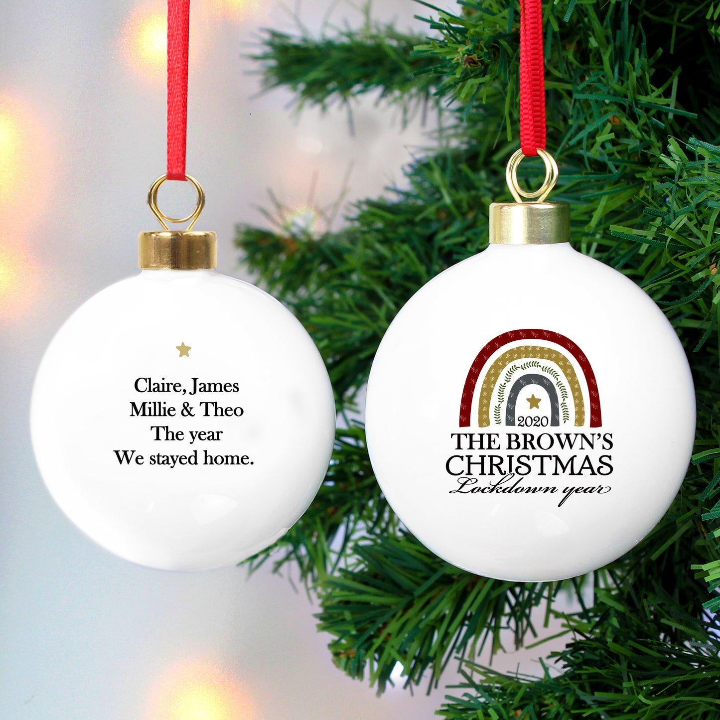 Personalised Christmas Lockdown Year (2020) Bauble