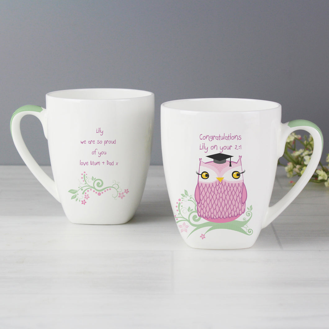 Personalised Miss Owl Teacher Latte Mug