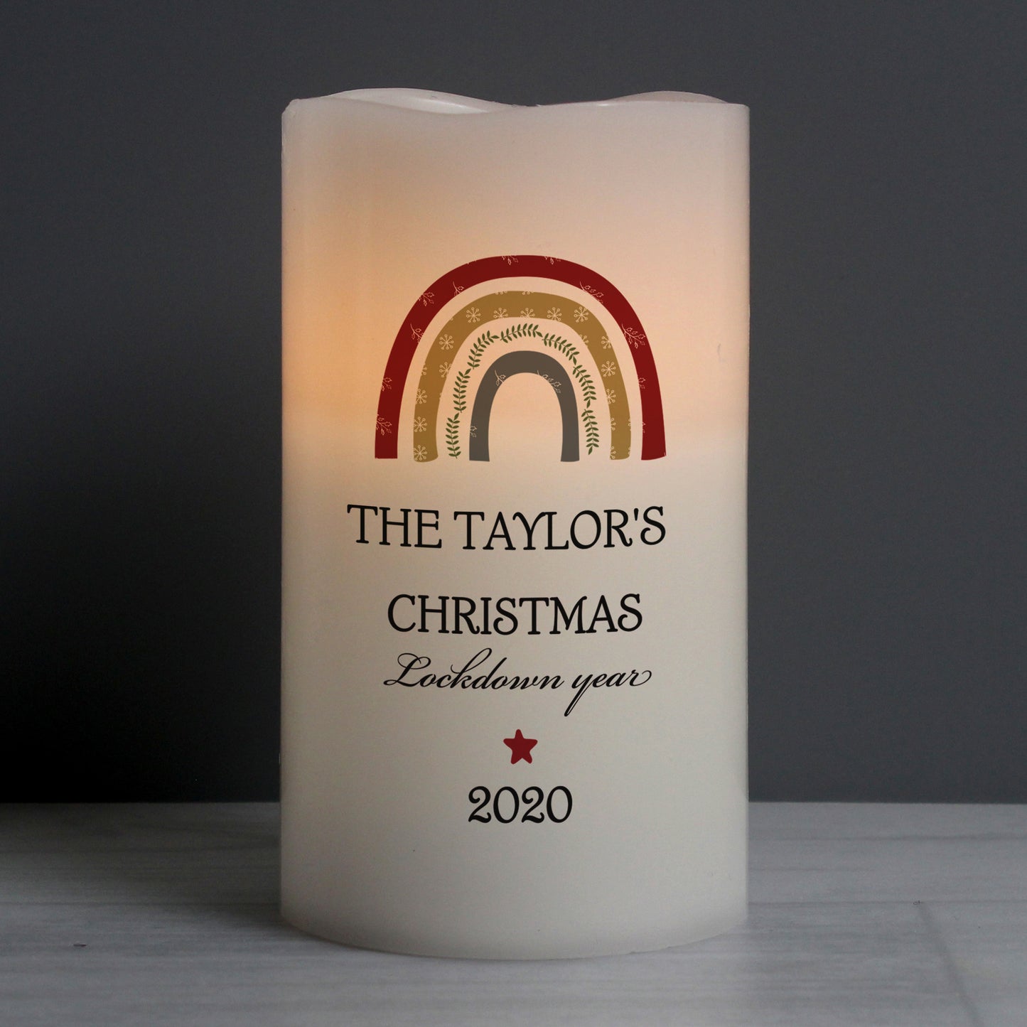 Personalised Christmas Lockdown LED 'Candle'