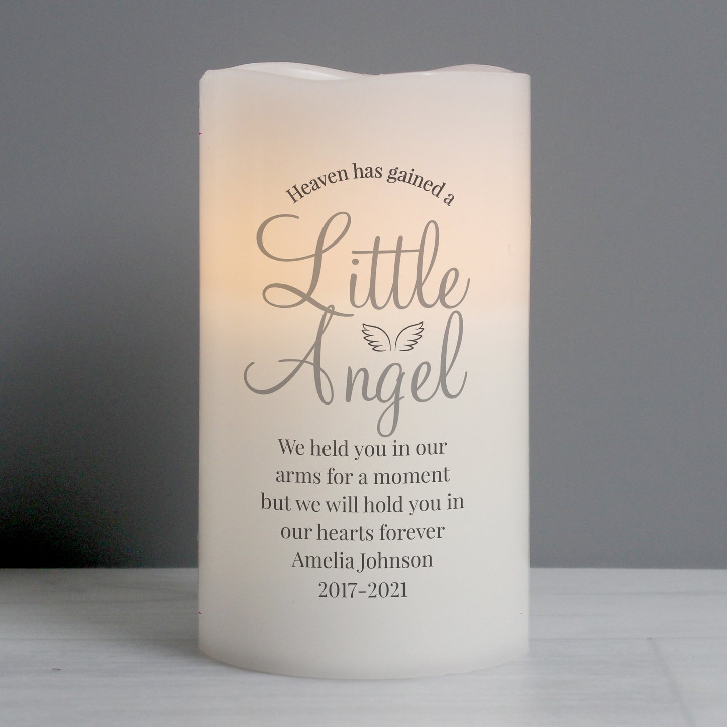 Personalised 'Little Angel' Memorial LED Candle