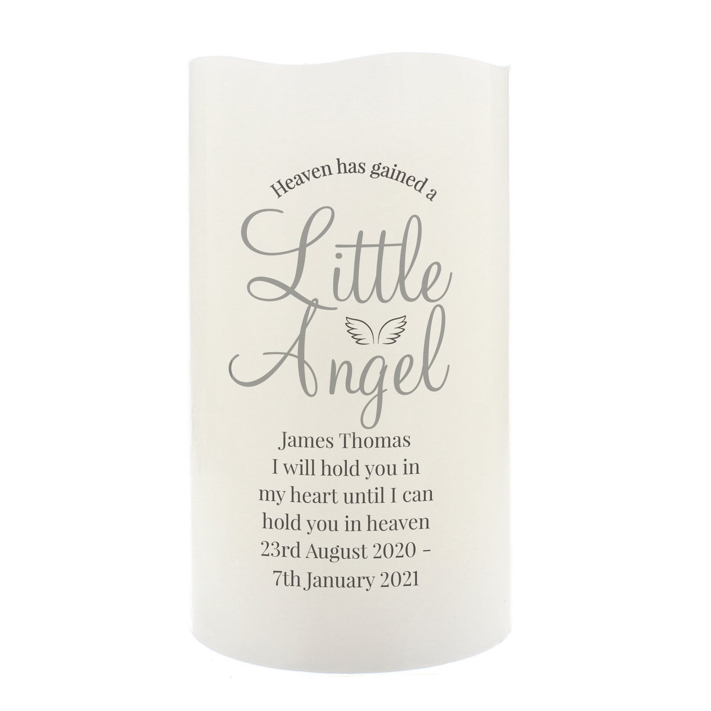 Personalised 'Little Angel' Memorial LED Candle