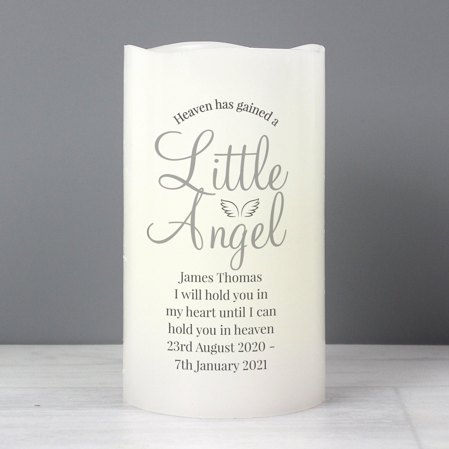 Personalised 'Little Angel' Memorial LED Candle