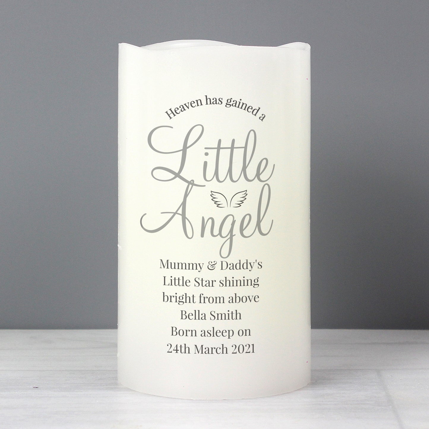 Personalised 'Little Angel' Memorial LED Candle