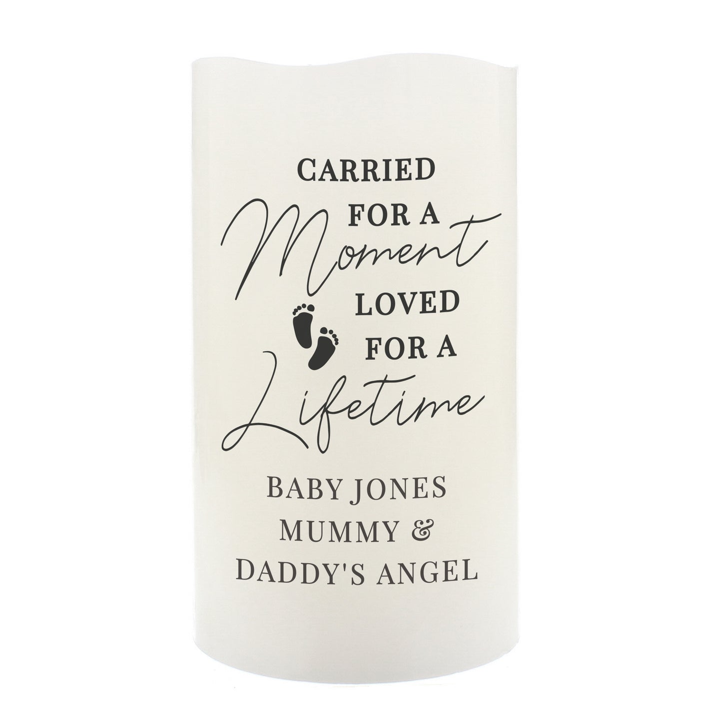 Personalised 'Carried For A Moment' Memorial LED Candle