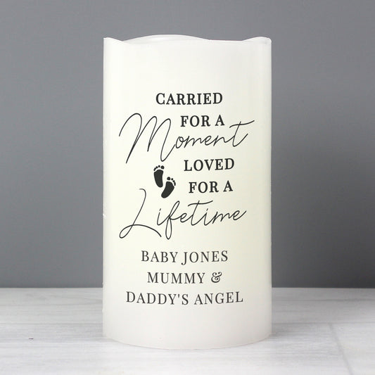 Personalised 'Carried For A Moment' Memorial LED Candle